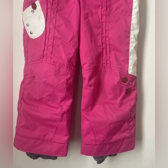 Girls Obermeyer Pink Jacket Snowsuit Hood Sz 5 Winter Ski Snowboard - Picture 8 of 15